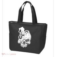 Cool Skull Mountain Biker Illustration Tote Bag thumb 3