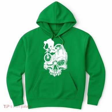 Cool Skull Mountain Biker Illustration Hoodie