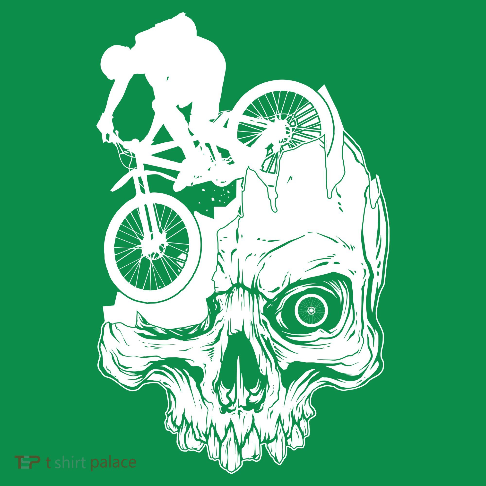 Cool Skull Mountain Biker Illustration Coaster
