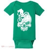 Cool Skull Mountain Biker Illustration Baby Bodysuit thumb 0