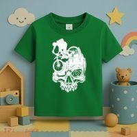 Cool Skull Mountain Biker Illustration Toddler T-Shirt thumb 3