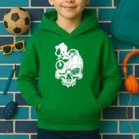 Cool Skull Mountain Biker Illustration Kids Hoodie thumb 2
