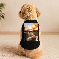 Cat Scarf Meme Drinking Coffee Selfie Chill Explosive Comet  Doggie Tank thumb 2
