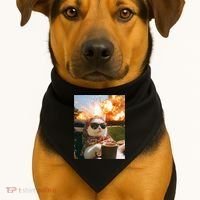 Cat Scarf Meme Drinking Coffee Selfie Chill Explosive Comet  USA-Made Doggie Bandana thumb 1