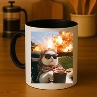 Cat Scarf Meme Drinking Coffee Selfie Chill Explosive Comet  Coffee Mug thumb 4