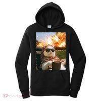 Cat Scarf Meme Drinking Coffee Selfie Chill Explosive Comet  Women's Hoodie thumb 0