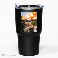 Cat Scarf Meme Drinking Coffee Selfie Chill Explosive Comet  Tumbler thumb 0