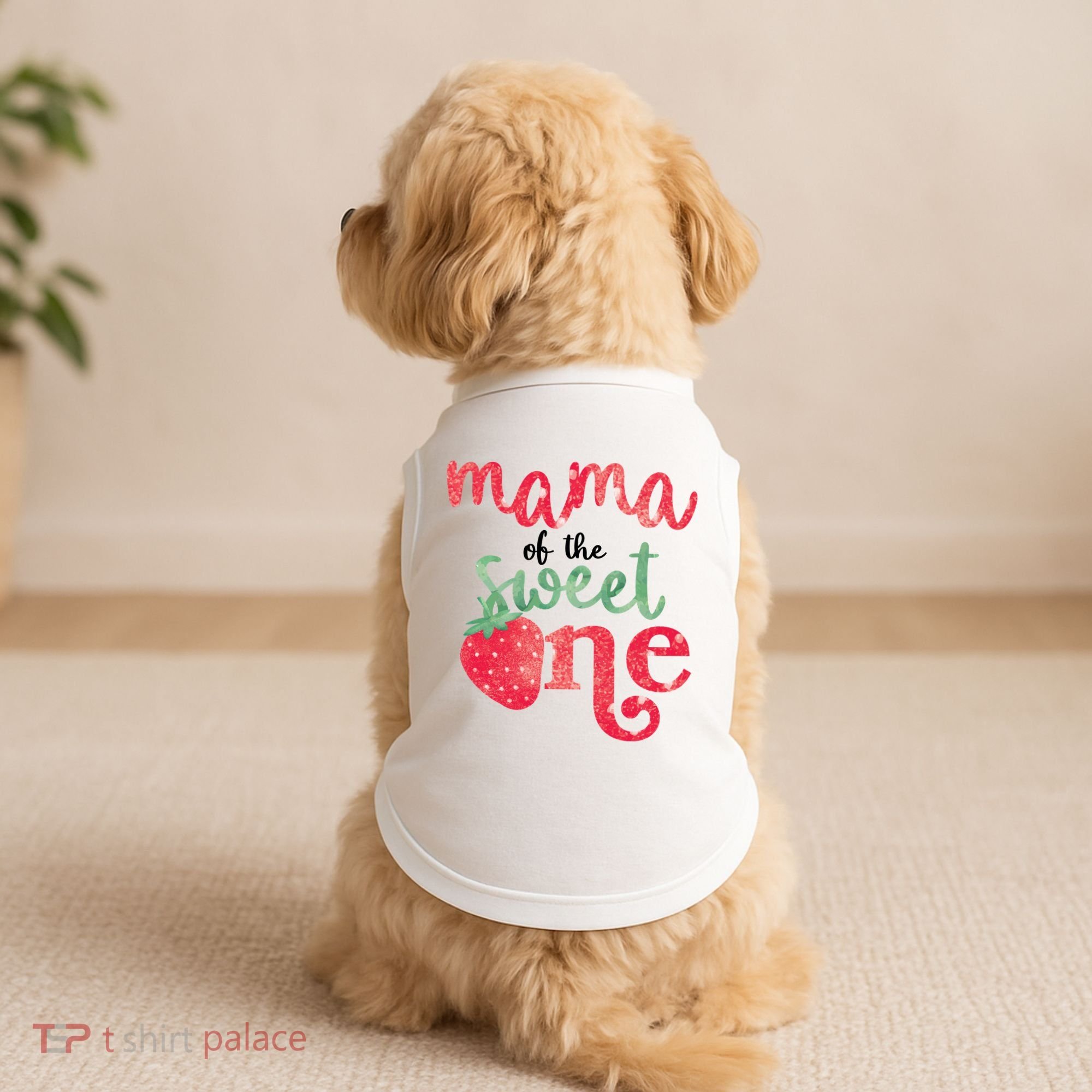 Cute Strawberry Mama Of The Sweet One Doggie Tank