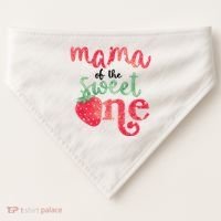Cute Strawberry Mama Of The Sweet One USA-Made Doggie Bandana thumb 0