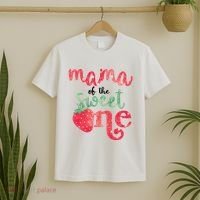 Cute Strawberry Mama Of The Sweet One T-Shirt thumb 2