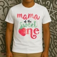 Cute Strawberry Mama Of The Sweet One T-Shirt thumb 3