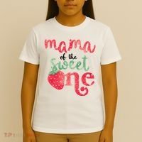 Cute Strawberry Mama Of The Sweet One T-Shirt thumb 4