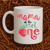 Cute Strawberry Mama Of The Sweet One Coffee Mug thumb 2