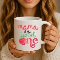 Cute Strawberry Mama Of The Sweet One Coffee Mug thumb 3