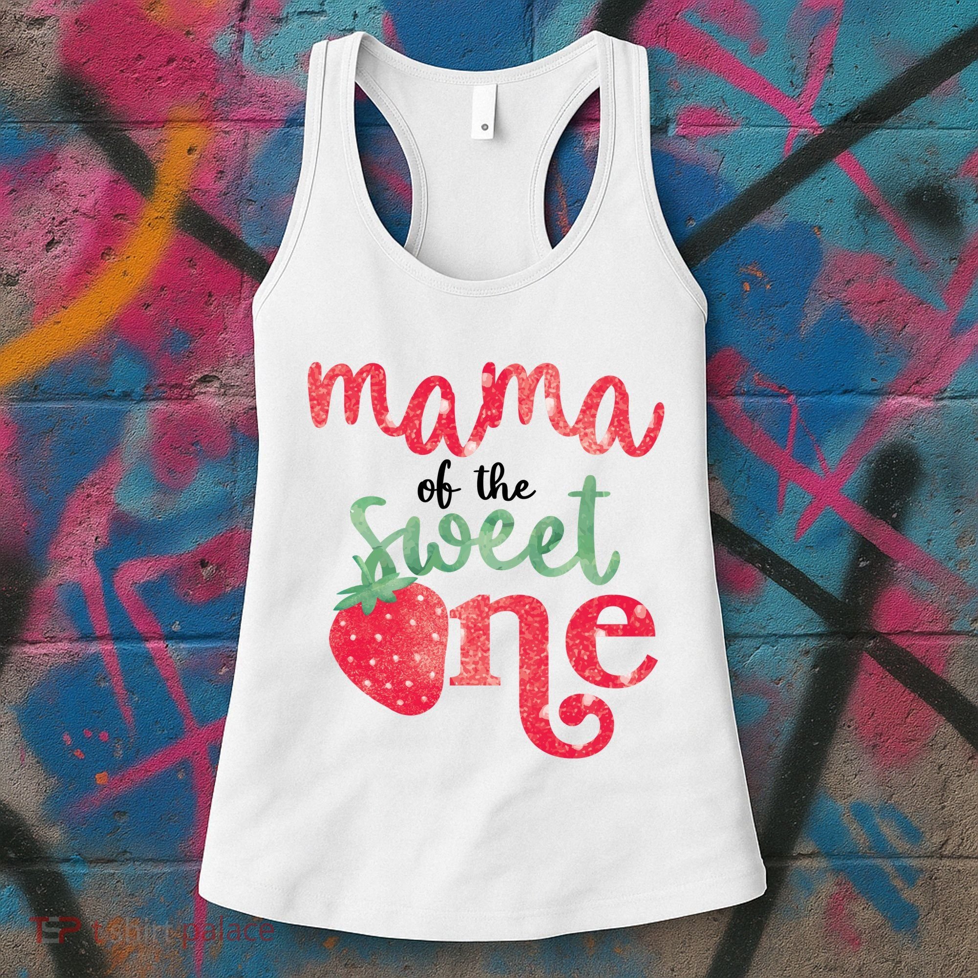 Cute Strawberry Mama Of The Sweet One Women's Tank Top
