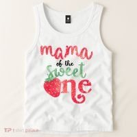 Cute Strawberry Mama Of The Sweet One Tank Top thumb 2