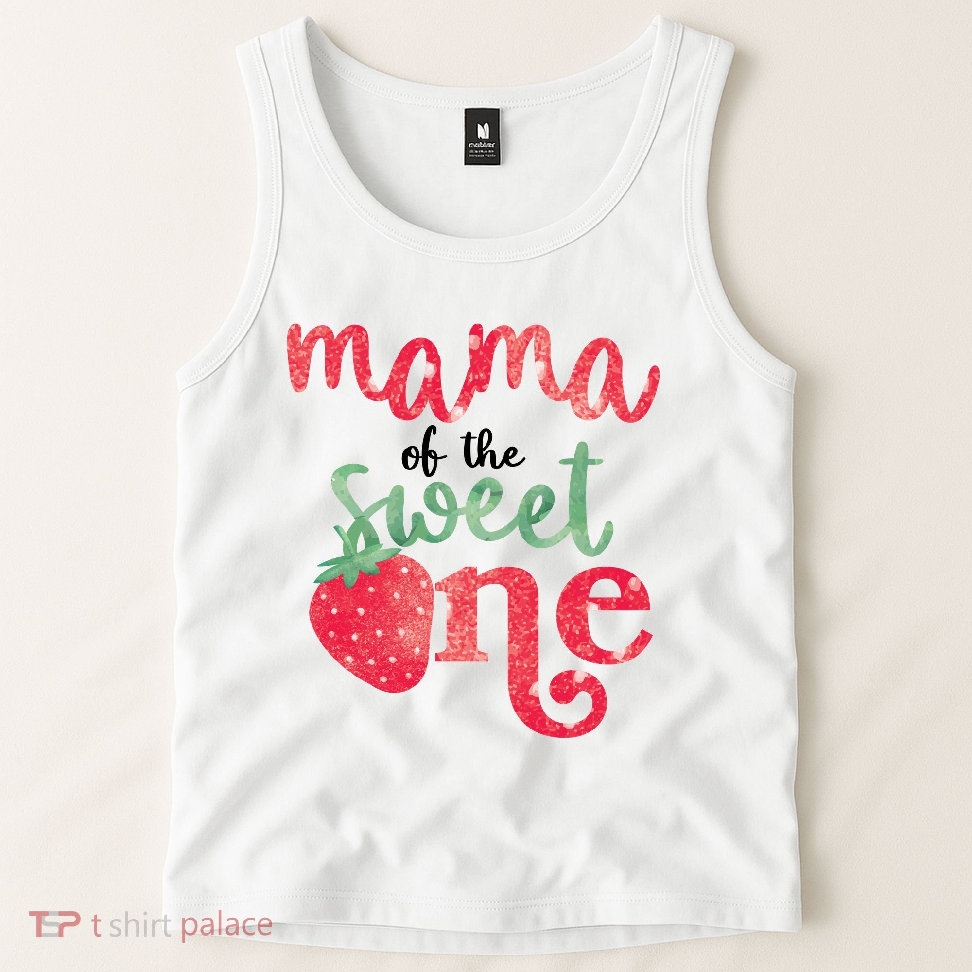 Cute Strawberry Mama Of The Sweet One Tank Top