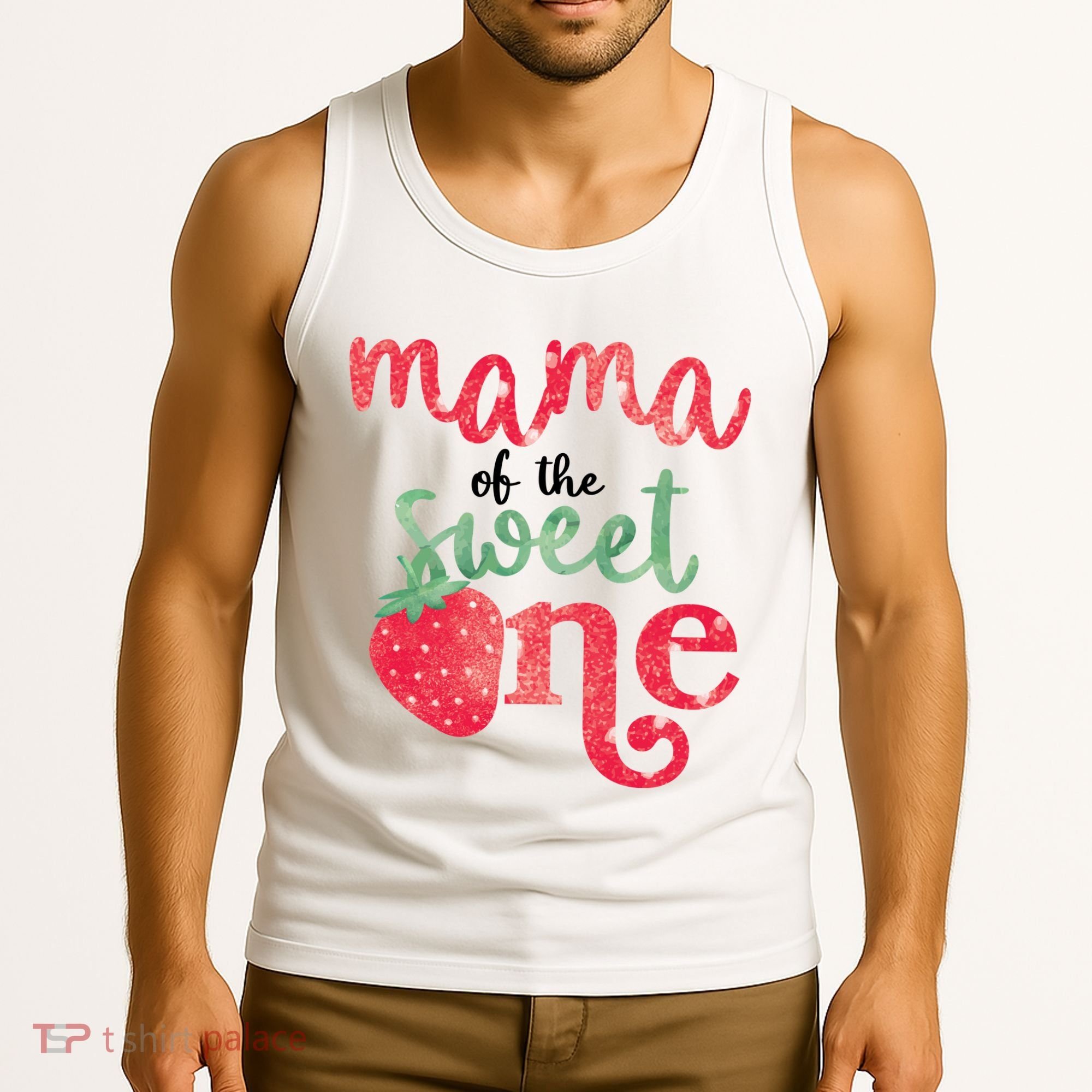 Cute Strawberry Mama Of The Sweet One Tank Top