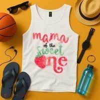 Cute Strawberry Mama Of The Sweet One Tank Top thumb 4