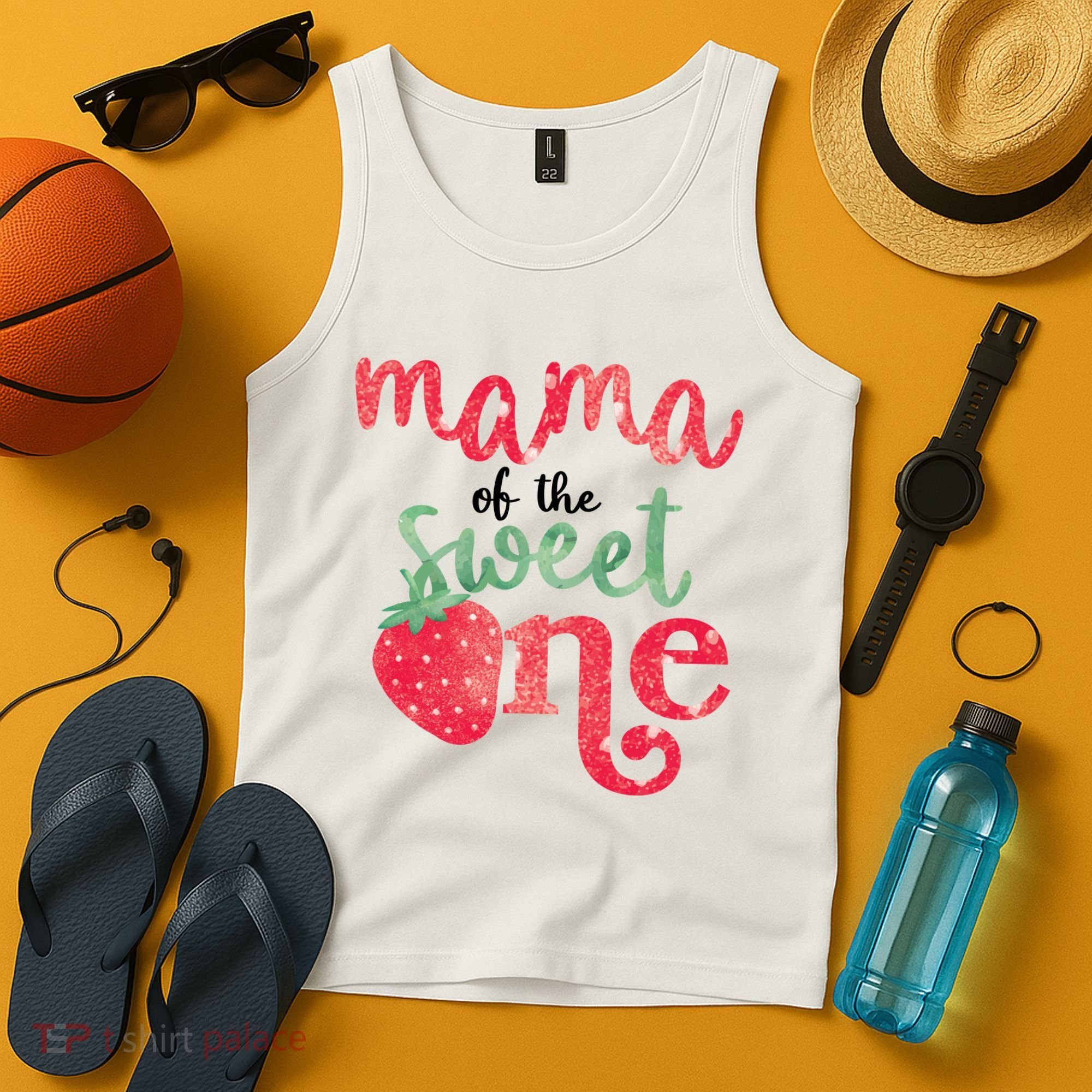 Cute Strawberry Mama Of The Sweet One Tank Top