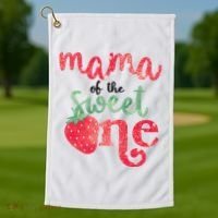 Cute Strawberry Mama Of The Sweet One Golf Towel thumb 1
