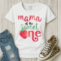 Cute Strawberry Mama Of The Sweet One Women's T-Shirt thumb 3
