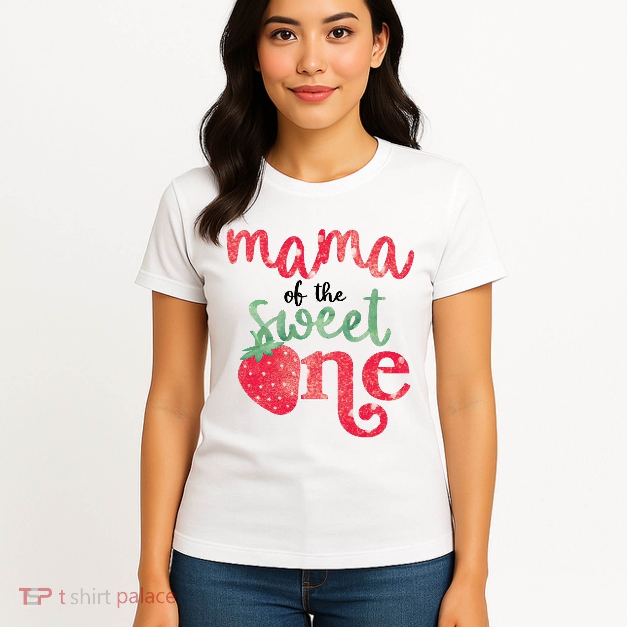 Cute Strawberry Mama Of The Sweet One Women's T-Shirt