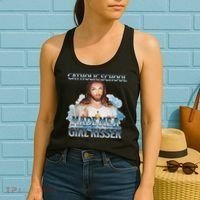 Catholic School Made Me A Girl Kisser Jesus Christian Quote Women's Tank Top thumb 2