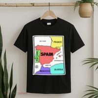 Colorful Simplified Map Of Spain. Surrounding Countries T-Shirt thumb 2