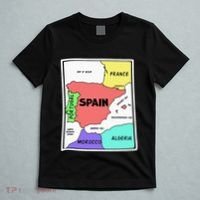 Colorful Simplified Map Of Spain. Surrounding Countries T-Shirt thumb 5