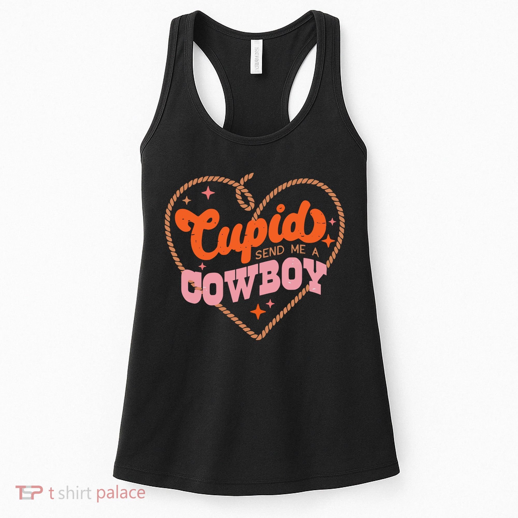 Cupid Sends Me A Cowboy Valentine's Day Women's Tank Top