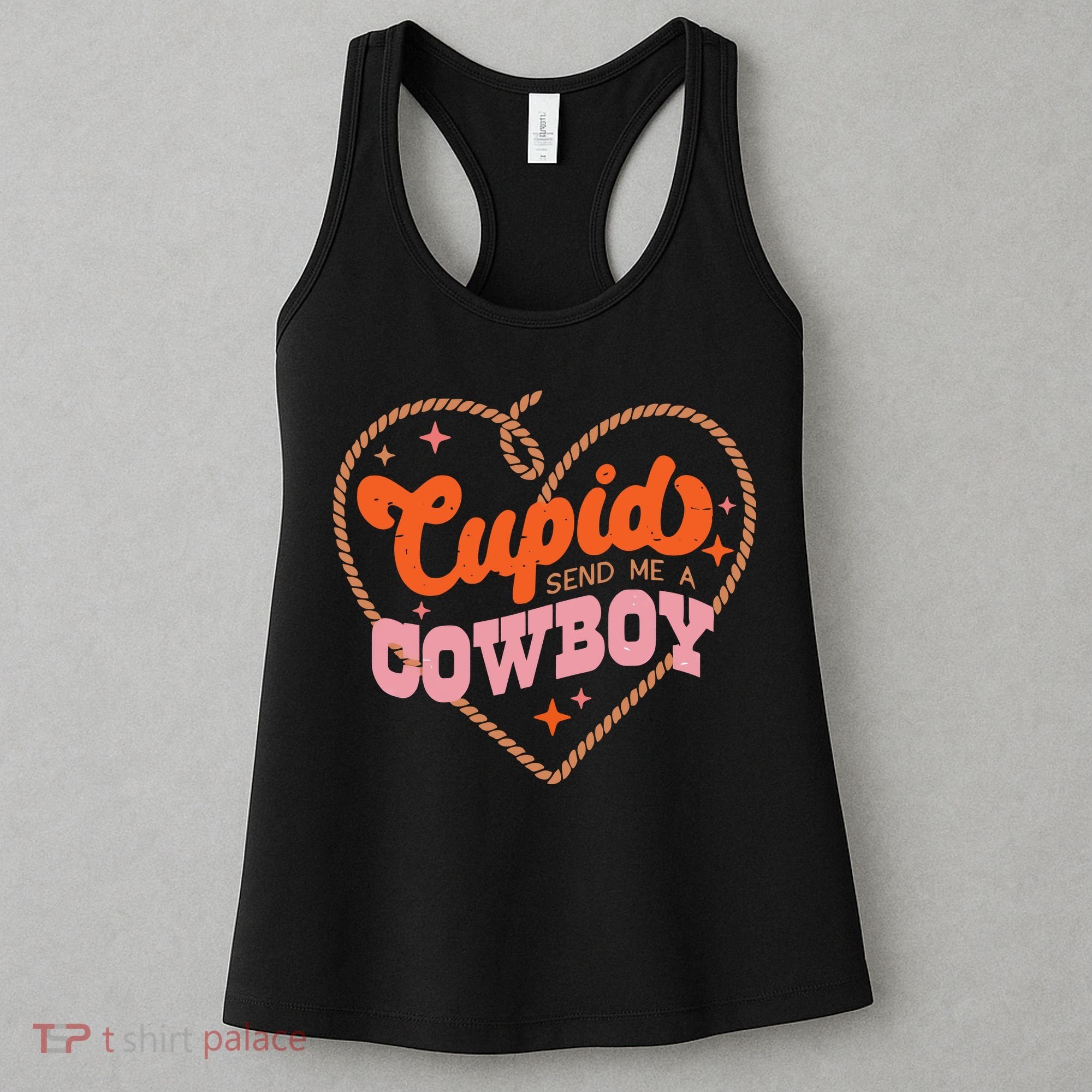 Cupid Sends Me A Cowboy Valentine's Day Women's Tank Top
