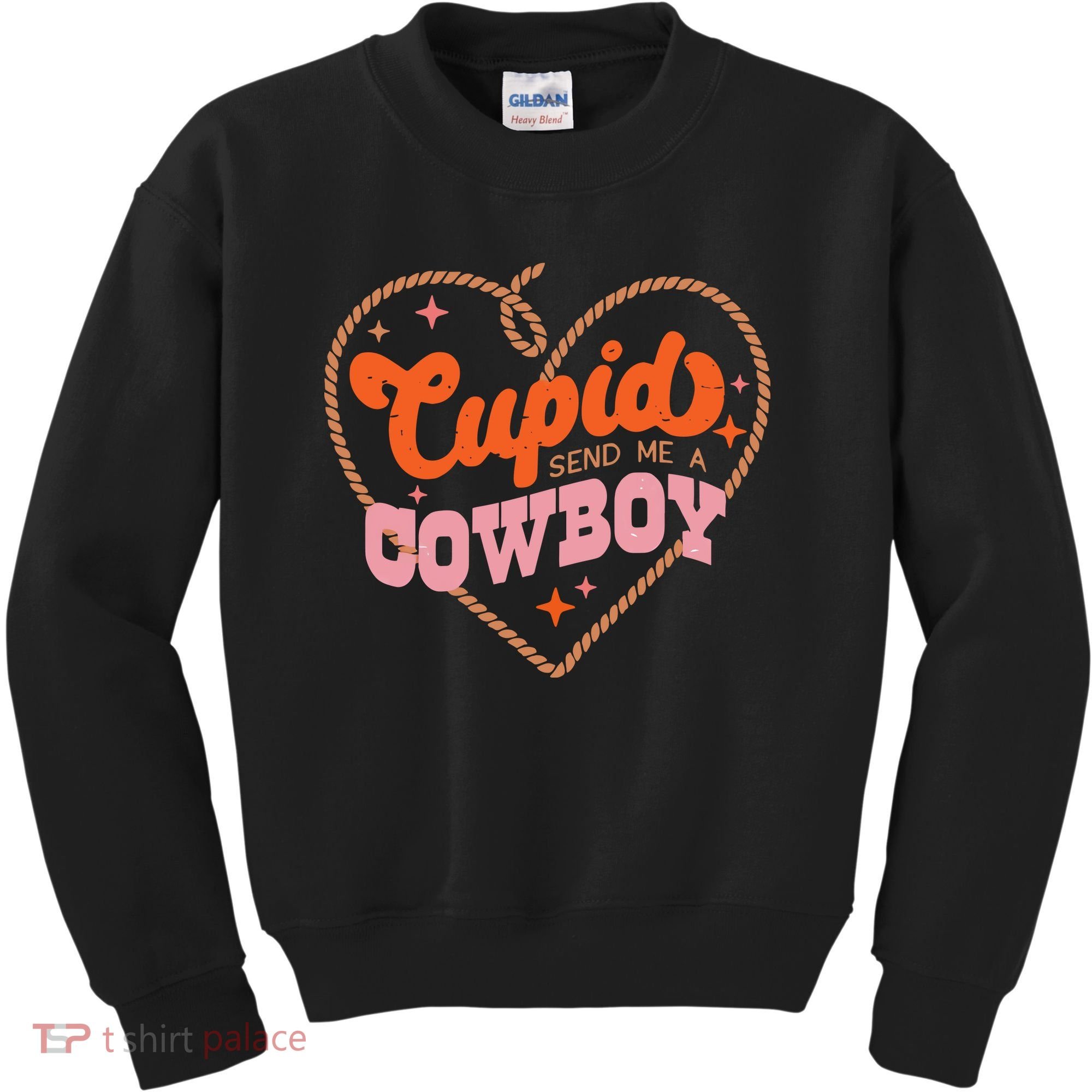 Cupid Sends Me A Cowboy Valentine's Day Kids Sweatshirt
