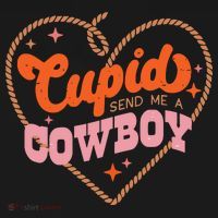 Cupid Sends Me A Cowboy Valentine's Day Kids Long Sleeve Shirt thumb 2