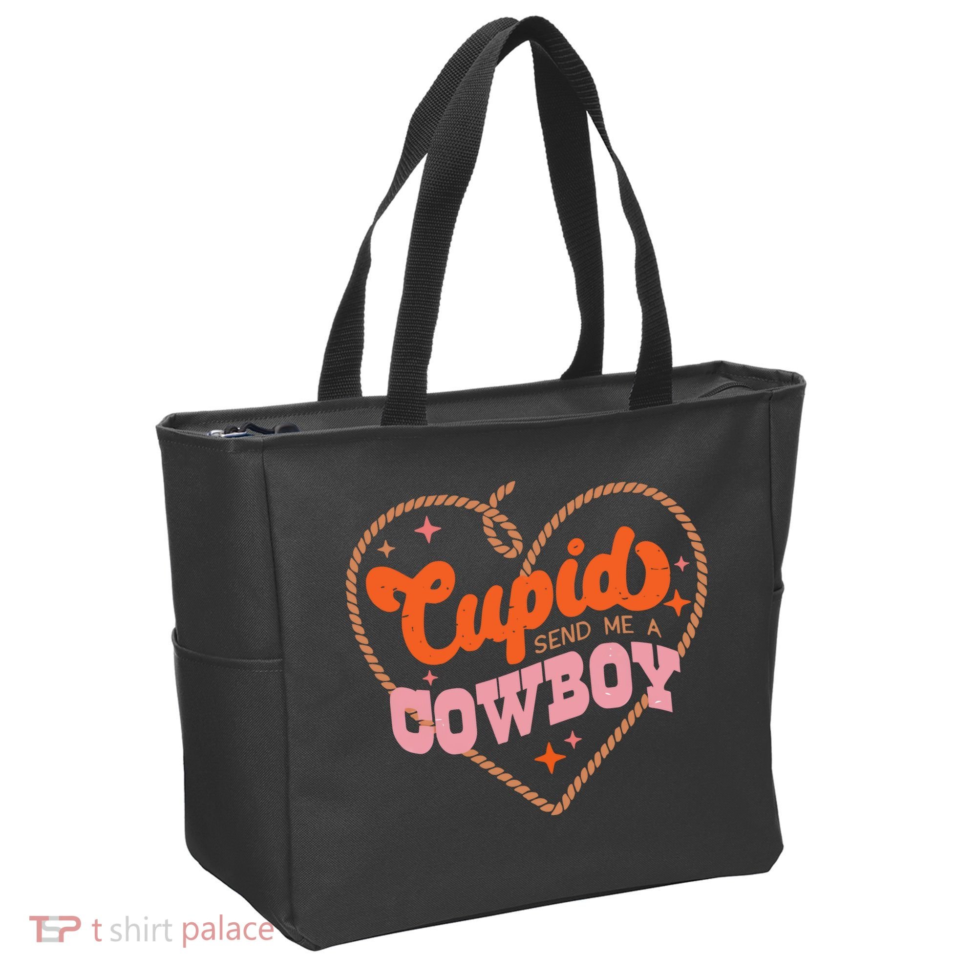 Cupid Sends Me A Cowboy Valentine's Day Tote Bag