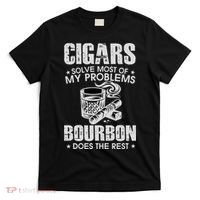 Cigars Solve Most Of My Problems Bourbon Does The Rest T-Shirt thumb 0