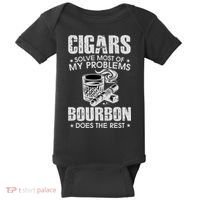 Cigars Solve Most Of My Problems Bourbon Does The Rest Baby Bodysuit thumb 0
