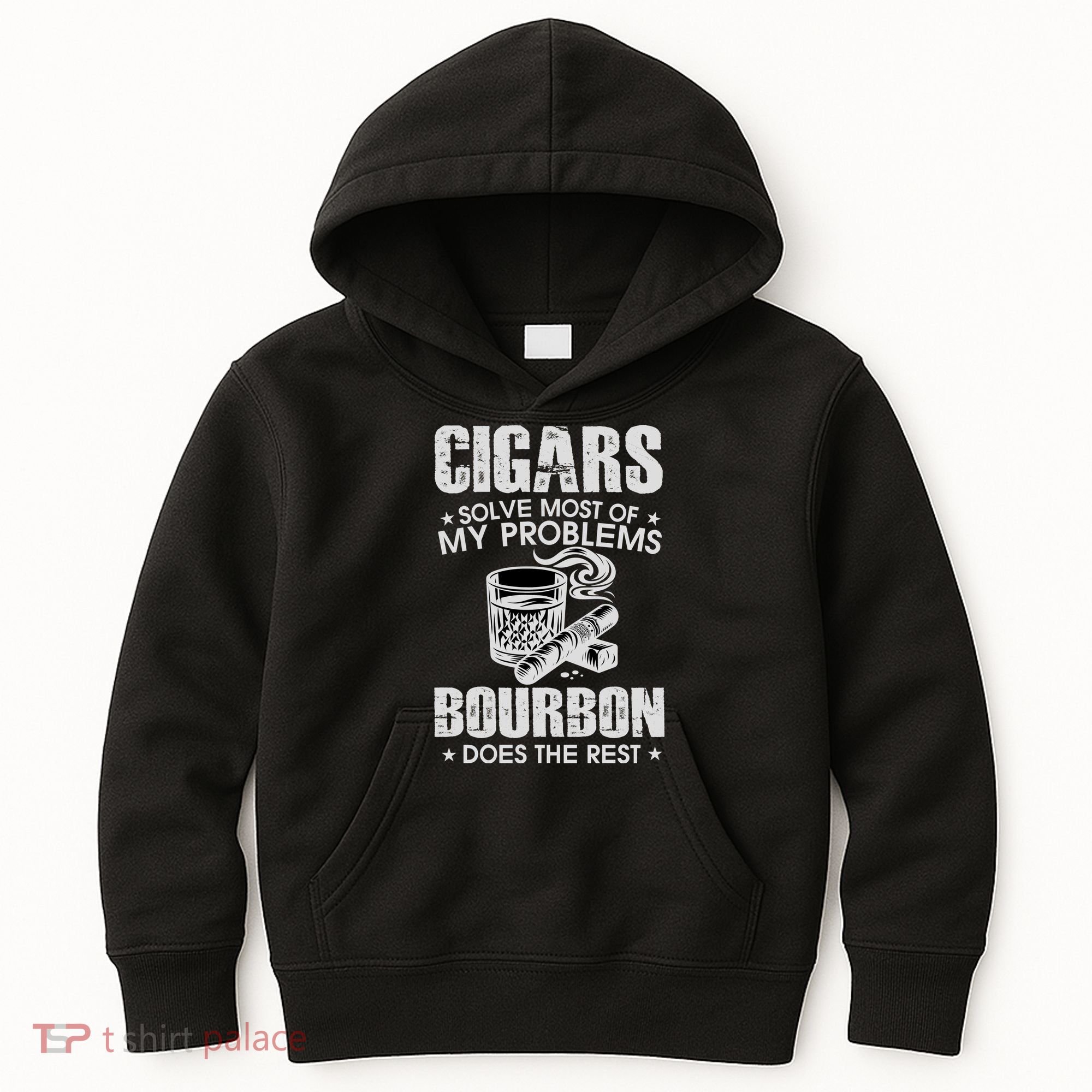 Cigars Solve Most Of My Problems Bourbon Does The Rest Kids Hoodie