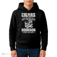 Cigars Solve Most Of My Problems Bourbon Does The Rest Kids Hoodie thumb 4