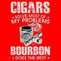 Cigars Solve Most Of My Problems Bourbon Does The Rest Santa Hat thumb 1