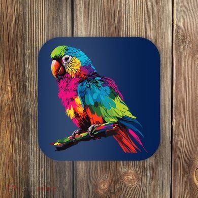 Colorful Scarlet Macaw Parrot Bird For Lover Birdwatching Coaster