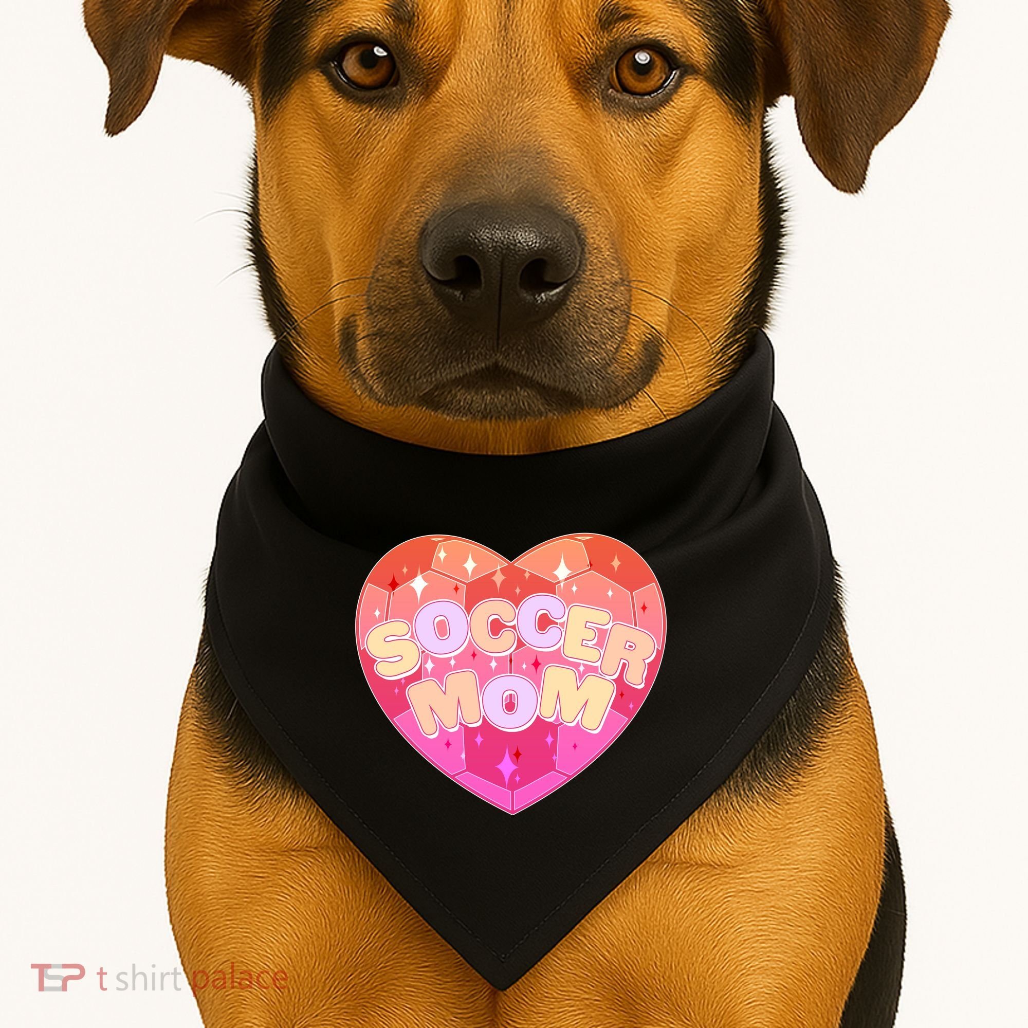 Cute Soccer Mom Soccer Ball Heart USA-Made Doggie Bandana