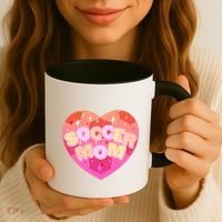 Cute Soccer Mom Soccer Ball Heart Coffee Mug thumb 3