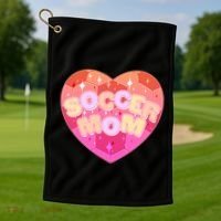 Cute Soccer Mom Soccer Ball Heart Golf Towel thumb 1