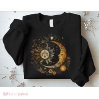 Celestial Sun Moon Flower Astrology Moon Phases Sweatshirt thumb 2