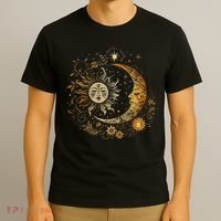 Celestial Sun Moon Flower Astrology Moon Phases T-Shirt thumb 3