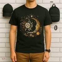 Celestial Sun Moon Flower Astrology Moon Phases T-Shirt thumb 6