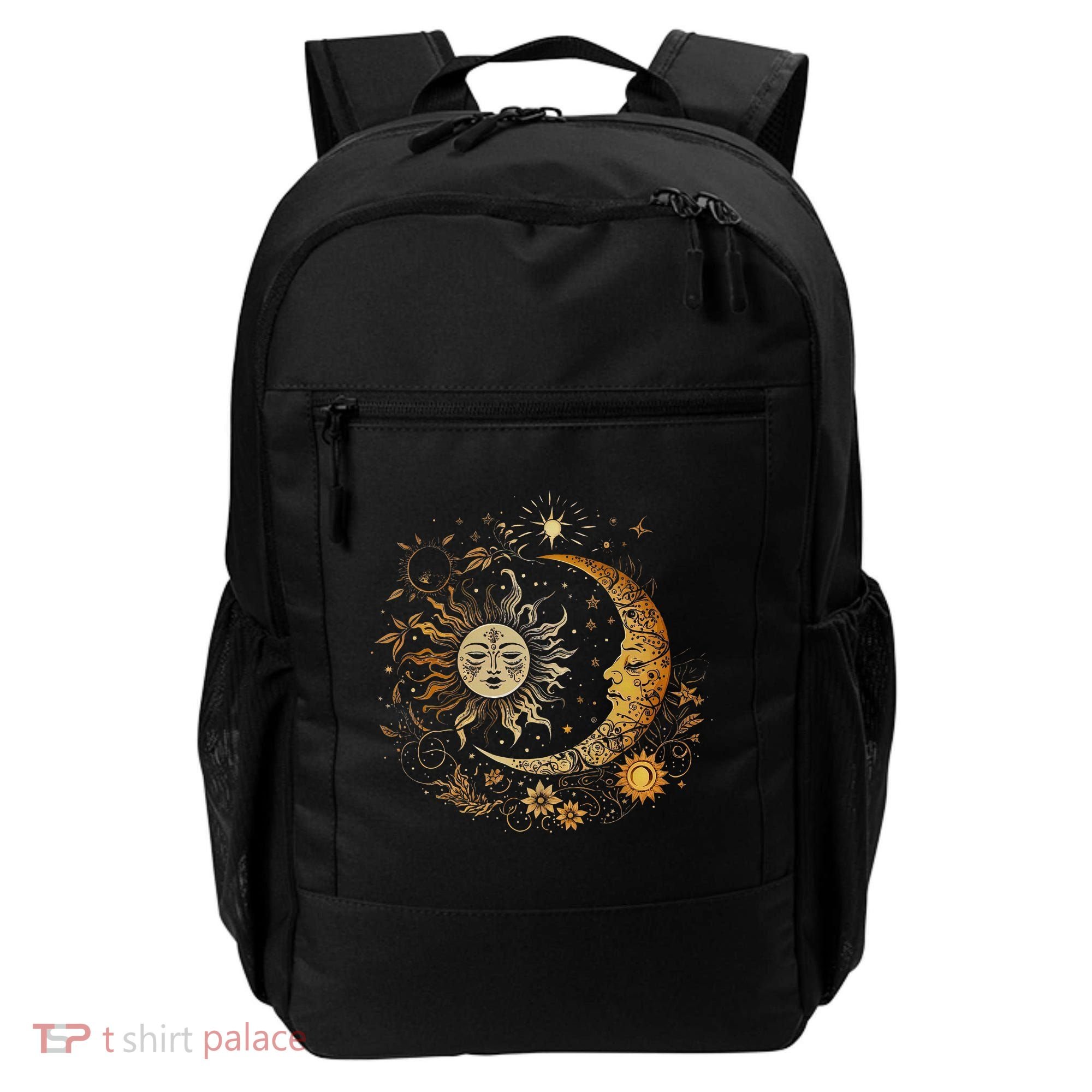 Celestial Sun Moon Flower Astrology Moon Phases Backpack