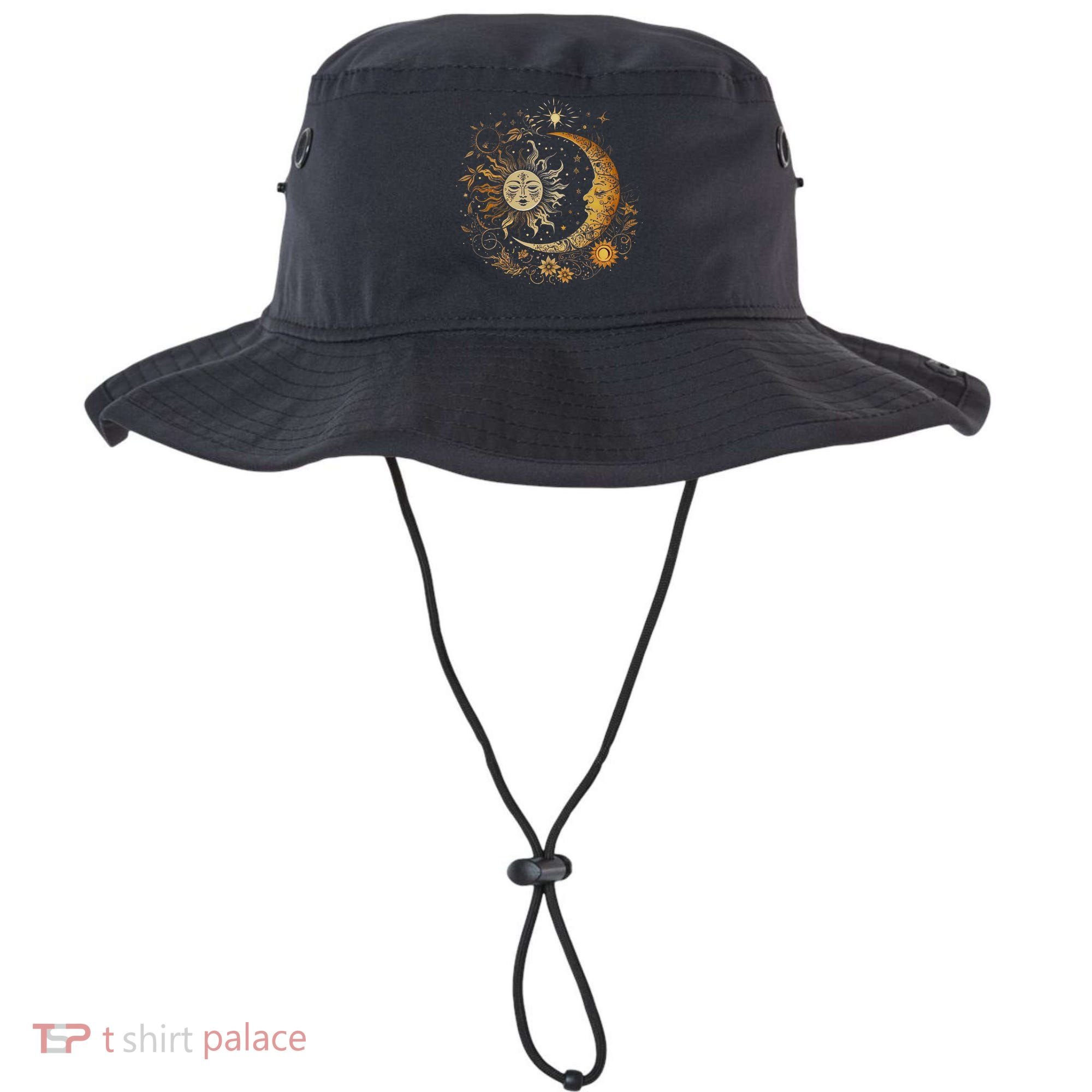 Celestial Sun Moon Flower Astrology Moon Phases Bucket Hat