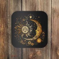 Celestial Sun Moon Flower Astrology Moon Phases Coaster thumb 0